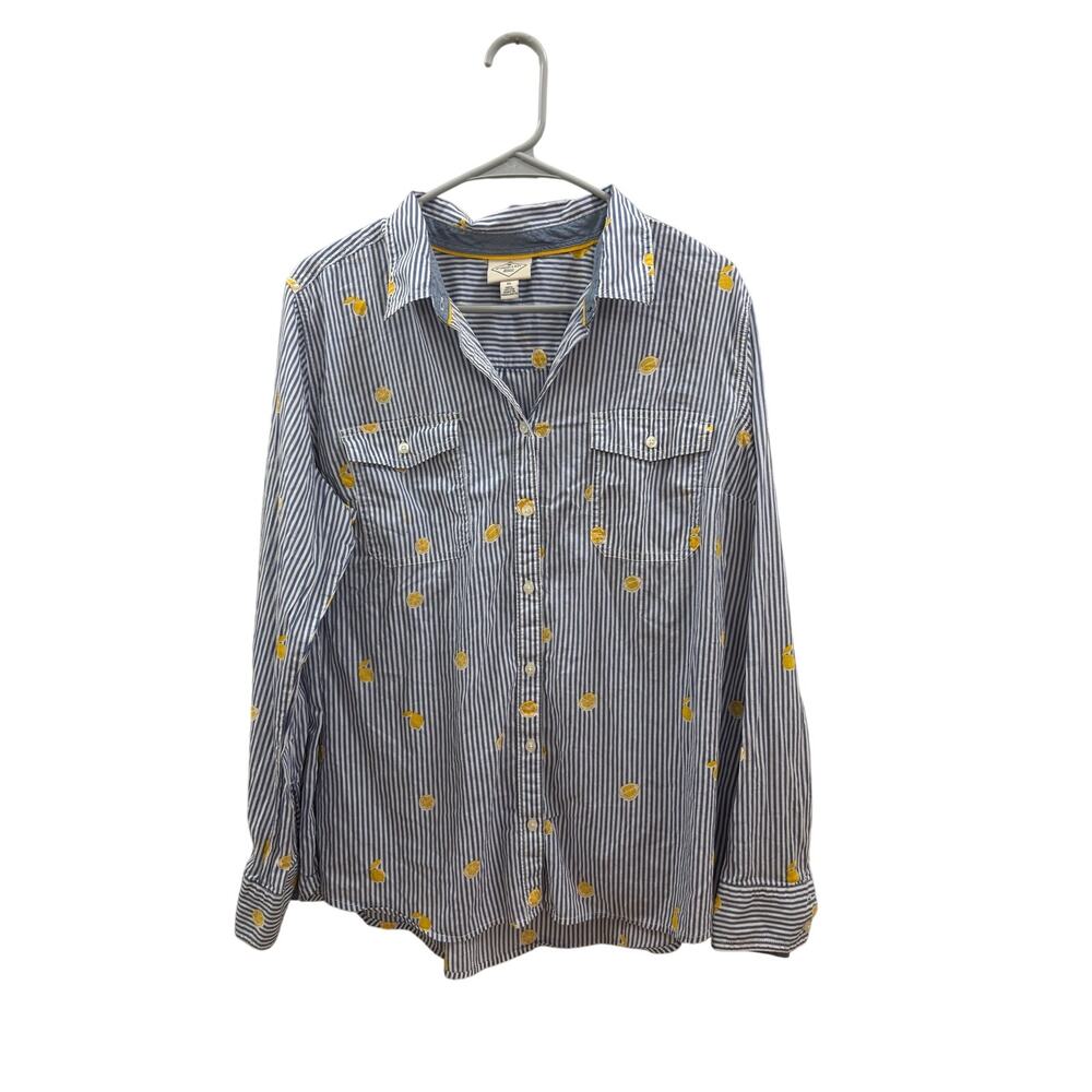 St. John’s Bay old money Striped Button Up with lemons Size XL